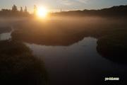 朝陽と湿原　撮影地：共和町神仙沼