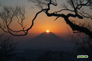 羊蹄山〜夕陽　撮影地：喜茂別町中山峠（蓬莱山）