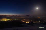 月と木星・金星　撮影地：ニセコアンヌプリ山頂