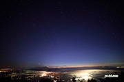 倶知安（比羅夫）コース五合目付近からの夜景・星空　撮影地：羊蹄山